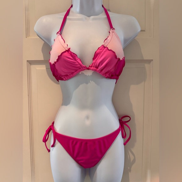 Xhilaration Other - Xhilaration Pink Colorblock Bikini Set – Size Medium